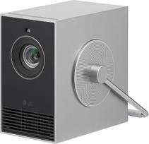 „LG Electronics“ HU710PB „CineBeam Q Laser“ kompaktiškas 4K UHD projektorius, iki 120 colių, 500 liumenų, automatinis vaizdo nustatymas, HDMI 2.1, USB-C, „webOS 6.0“, „LG ThinQ“
