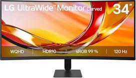 „LG UltraWide™ 34U601B-B“ 34 colių 21:9 išlenktas UWQHD VA monitorius, 120 Hz, HDR10, „AMD FreeSync Premium“, 99 % sRGB, 1x HDMI 2.0, 1x „DisplayPort“ 1.4, juodos spalvos