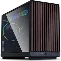 „Lian Li DAN Cases“ A3-mATX „Wood Edition“ kompiuterio korpusas, „Micro-ATX“, grūdintas stiklas, riešutmedžio mediena, juodos spalvos