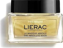 „Lierac Premium Absolute Anti-Age“ kaukė, 50 ml – atkuriamasis koncentratas, skirtas odos būklei ir spindesiui gerinti; išlyginanti kaukė veidui ir dekoltė zonai; tinka visų tipų odai