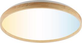 „Lightbox“ LED lubinis šviestuvas, 3540 lm, 3000–6500 K, skersmuo 50 cm, aukštis 8 cm, reguliuojamas šviesos stiprumas, labai aukštas energijos efektyvumas, reguliuojama CCT šviesos spalva, naktinė šviesa, laikmatis, nuotolinio valdymo pultas, medinis rėm