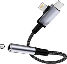 „Lightning“ į 3,5 mm ausinių lizdo adapteris, USB-C, skirtas „iPhone 17“, „16“, „15“, „14“, „13 Pro Max“, „Apple“, „iPad“; suderinamas su „Samsung Galaxy S26“, „S25“, „S24“; DAC garso „Aux“ adapteris, tipo C, skaitmeninis