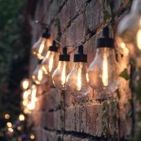 „Lights4fun“ 20 LED šventinės saulės energija maitinamos girliandos, lauko lemputės, girliandos, senovinio stiliaus retro sodo dekoracijos, girliandų rutuliai