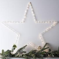 „Lights4fun“ 80 LED „Osby Star“ laikmatis, maitinamas baterijomis, 59 cm, šviečiančios žvaigždės, vaikų kambariui