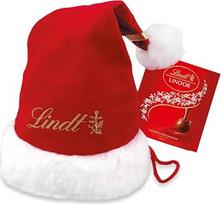 „Lindt“ šokoladas „Lindor“ su Kalėdų Senelio kepurėle ir „Lindor Minis“, 175 g, 38 minkštai tirpstančios „Mini Lindor“ rutuliukai su pieno įdaru dovanų dėžutėje, Kalėdinė šokoladinė dovana