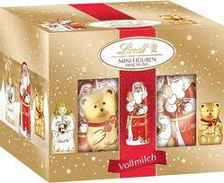 „Lindt“ šokoladas, „Mini Figures Mix Box“, 200 g, Kalėdinės šokoladinės figūrėlės, padengtos tirpstančiu pieniniu šokoladu, Kalėdinis šokoladas, kurį galima padovanoti arba pasimėgauti pačiam