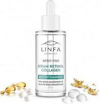 „Linfa Cosmetics“ serumas „Retinol Collagen Anti-Age“ – veido serumas, skirtas kovai su senėjimu ir raukšlėmis, kurio sudėtyje yra retinolio, kolageno, hialurono rūgšties, vitamino C, vitamino E ir kosmetinio aukso; drėkinantis ir odą stangrinantis seruma