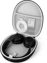 „Linkidea“ ausinių dėklas, suderinamas su „Jabra“, „Skullcandy“, „Mpow“, „Shure“, „Sennheiser“ ausinėmis; apsauginis kietasis kelioninis dėklas su vieta laidams ir įkrovikliui (juodas)
