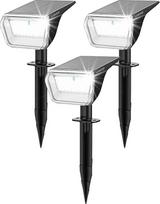 „Linkind“ 60 LED saulės energijos prožektorius lauko sodui, 800 lm, 6500 K dienos šviesos sodų lempa su įkrovimo indikatoriumi, 135° kampu reguliuojamas medžio prožektorius su „S-Class“ baterija, IP67 atsparus atmosferos poveikiui saulės energijos medžio
