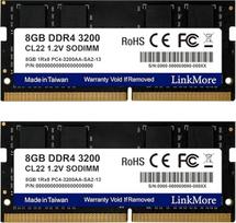 „LinkMore“ 16GB rinkinys (2 x 8GB) DDR4 3200 MHz SoDIMM (PC4-25600) CL19 1,2 V nešiojamojo kompiuterio atminties modulis
