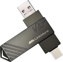 „Linkmore“ 256GB „Ultra Dual Drive Go“ USB-C atmintinė – skaitymo greitis iki 150MB/s, su abipusiais USB-C ir USB-A jungtimis, skirtomis išmaniesiems telefonams, planšetiniams kompiuteriams, „Mac“ ir PC