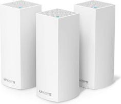 „Linksys Velop WHW0303“ trijų dažnių „Whole Home Mesh“ „WiFi 5“ sistema (AC2200) – „WiFi“ maršrutizatoriaus signalo plėtiklis ir stiprintuvas, aprėpiantis iki 6000 m² plotą ir skirtas daugiau nei 60 įrenginiams – palaiko MU-MIMO ir tėvų kontrolę – 3 vnt.