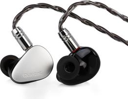 „LINSOUL Kiwi Ears Quintet“ ausinės su į ausį įdedamais monitoriais, 1DD + 2BA + 1 plokščiasis + 1 PZT hibridinis garsiakalbis, su nuimamu sidabru padengtu OFC kabeliu, metaliniu priekiniu skydeliu ir 3D spausdintu dervos korpusu