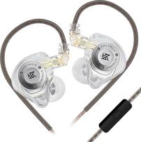 „LINSOUL KZ EDX Pro X“ ausinės, vieno dinaminio garsiakalbio Hi-Fi ausinės su ergonomiška forma, laidinės žaidimų ausinės (su mikrofonu, skaidrios)