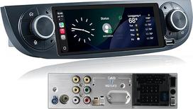 „Linux“ automobilių radijas, skirtas „FIAT 500“ (2007–2015 m.) su belaidžiu „CarPlay“ ir „Android Auto“, 2 sekundžių įjungimas, fiziniai reguliavimo rankenėlės, gamintojo garso sistema, „Plug & Play“ ISO jungtis, juodos spalvos