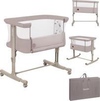 „Lionelo Aurora“ 3-in-1 kūdikių lovelė iki 9 kg, šoninė lovelė, lopšys | Aukščio ir čiužinio pasvirimo reguliavimas, 4 ratukai su stabdžiais, ergonomiškas čiužinio maišas
