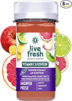 „LiveFresh“ kofeino šotai – 8 vnt. po 60 ml | Šalto spaudimo ¹ greipfrutų, kivio, imbiero ir guaranos šotai be pridėto cukraus | Pagaminta Vokietijoje | Pristatoma atšaldyta | „Ginger Pinch“