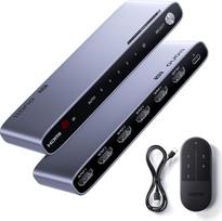 „llano“ HDMI 2.1 komutatorius: 5 įėjimai, 1 išėjimas, 8K@60Hz, 4K@120Hz/240Hz, 48Gbps