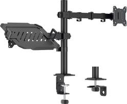 „LogiLink“ monitoriaus ir nešiojamojo kompiuterio laikiklis, skirtas 1 vnt. 17–32 colių ekranui, kurio svoris neviršija 10 kg. 12–17 colių nešiojamieji kompiuteriai / planšetiniai kompiuteriai, kurių svoris neviršija 9 kg, VESA 75x75/100x100, plieninis, p