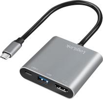 „Logilink“ USB 3.2 Gen1 Type-C į HDMI ir USB adapteris, 4K, PD (Power Delivery), 0,15 m