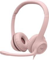 „Logitech H390“ laidinės ausinės, skirtos kompiuteriui / nešiojamajam kompiuteriui | Stereo ausinės su triukšmo slopinimo mikrofonu, USB-A jungtimi ir valdymo mygtukais ant laido, skirtos „Chromebook“ – rožinės spalvos