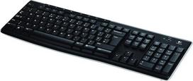 „Logitech K270“ belaidė klaviatūra, 2,4 GHz ryšys per USB „Unifying“ imtuvą, 8 multimedijos ir sparčiųjų klavišų, atspari purslams, 2 metų baterijos veikimo trukmė, UK QWERTY išdėstymas – juoda