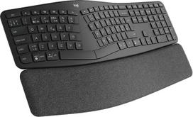 „Logitech K860 ERGO“ – belaidė ergonominė klaviatūra su padalintu klavišų išdėstymu, riešo atrama ir atrama, užtikrinanti natūralų rašymą, suderinama su „Windows“ ir „Mac“, „Bluetooth“, USB imtuvas, IT QWERTY išdėstymas, grafito spalvos