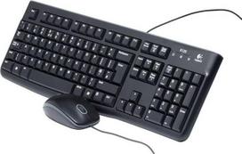 „Logitech MK120“ laidinis klaviatūros ir pelės rinkinys, optinė pelė, USB jungtis, skirtas stacionariam kompiuteriui / nešiojamajam kompiuteriui, JAV QWERTY klavišų išdėstymas – juodos spalvos