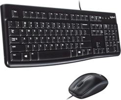 „Logitech MK120“ laidinis klaviatūros ir pelės rinkinys, optinė pelė, USB jungtis, skirtas stacionariam kompiuteriui / nešiojamajam kompiuteriui, JK QWERTY išdėstymas – juodos spalvos