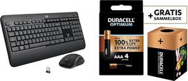 „Logitech MK540“ pažangus belaidis klaviatūros ir pelės rinkinys, 2,4 GHz belaidis ryšys per „Unifying“ USB imtuvą + „Duracell Optimum“ AAA mikro šarminės baterijos