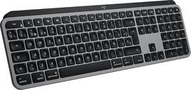 „Logitech MX Keys Wireless for Mac“ apšviesta klaviatūra su delno atrama, LED mygtukais, „Bluetooth“, USB-C jungtimi, 10 dienų baterijos veikimo trukme, metaline konstrukcija, „Apple macOS“ ispanų QWERTY išdėstymu, pilkos spalvos