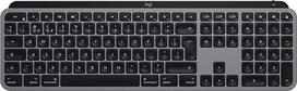 „Logitech MX Keys Wireless for Mac“ apšviesta klaviatūra su delno atrama, LED mygtukais, „Bluetooth“, USB-C jungtimi, 10 dienų baterijos veikimo trukme, metaline konstrukcija, „Apple macOS“ itališkos QWERTY klavišų išdėstymo schema, pilkos spalvos
