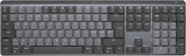 „Logitech MX Mechanical Wireless“ apšviesta aukštos kokybės klaviatūra, tylūs klavišai, foninis apšvietimas, „Bluetooth“, USB-C, „macOS“, „Windows“, „Linux“, „iOS“, „Android“, skandinaviškas QWERTY išdėstymas – pilka