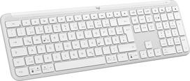 „Logitech Signature Slim K950“ belaidė klaviatūra | Plonas dizainas, galimybė keisti įrenginį rašymo metu, tyli, „Bluetooth“, suderinama su keliomis operacinėmis sistemomis: „Windows“, „Mac“, „Chrome“, „DEU QWERTZ“ klavišų išdėstymas – balta