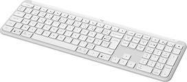 „Logitech Signature Slim K950“ belaidė klaviatūra – balta, prancūziška AZERTY klaviatūra