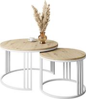 „Lookway“ kavos staliukas „Lori LOFT 2in1“ su ąžuolo imitacijos stalviršiu (Artisan ąžuolas / baltas rėmas)