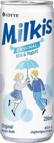 „Lotte Milkis Original“ – karbonizuotas pieno gėrimas su jogurto skoniu iš Korėjos, 250 ml skardinė, gaivusis gėrimas