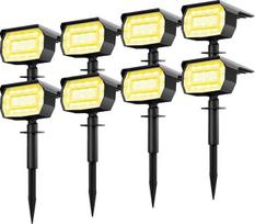 „LOTMOS“ saulės energija maitinami lauko sodo prožektoriai, 8 vnt., 72 LED saulės energija maitinami žibintai