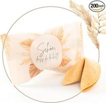 „Lucky Treats“ – „Schön, dass du da bist“ laimės sausainiai, smėlio spalvos – 200 vnt. pakuotė – švieži ir pagaminti iš vietinių produktų – su širdingais palinkėjimais vokiečių ir anglų kalbomis – šventės dovanėlės, vestuvių dekoracijos, krikštynos