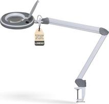 „Lumeno 8213GR“ LED didinamoji lempa, 3 dioptrijos, reguliuojamas apšvietimas, su stalo spaustuku