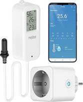 „Luminea Home Control“ „Wi-Fi“ lizdai: „Wi-Fi“ temperatūros ir drėgmės matuoklis su „Wi-Fi“ lizdu, programėlė (termometras-higrometras su jutikliu, higrometras-termometras terariumui, „Cool“)