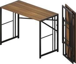 „Lutown-Teen“ 103 cm sulankstomas stalas, rašymo, žaidimų ir kompiuterio stalas, tinkamas kempingui, nereikalaujantis surinkimo, namų biuro stalas, „Espresso“ spalvos | Stalas, kompiuterio stalas, nereikalaujantis surinkimo, namų biuro stalas mažoms erdvė