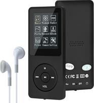 „Lychee“ 8GB skaitmeninis MP3/MP4 muzikos grotuvas, patobulinta nešiojamoji Hi-Fi versija be garso praradimo, su muzikos, FM radijo ir elektroninių knygų grotuvu, palaiko iki 64GB (juodos spalvos)