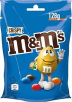 „M&M'S Crispy“ traškūs šokoladiniai saldainiai su šokoladu, 128 g | Traškūs šokoladiniai saldainiai su ypatingu traškumu — mėgstamas užkandis tarp valgymų, biure ar dalijantis su draugais