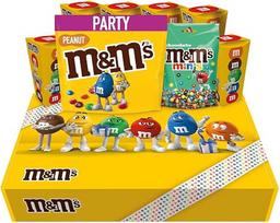 „M&M's“ šventinė dėžutė, šokoladų rinkinys, 2 rūšys, 935 g, žemės riešutai, „Chocolate Minis“, šventiniai puodeliai