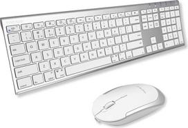 „Macally Premium“ „Bluetooth“ klaviatūra ir pelė, skirta „Mac“ kompiuteriams – suderinama su keliais įrenginiais – įkraunamas „Mac“ belaidis klaviatūros ir pelės rinkinys (110 klavišų) – plona „Bluetooth“ klaviatūra ir pelė, skirta „MacBook“ ir „iMac“ kom
