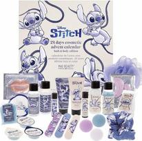 „MAD Beauty“ „Disney Stitch“ Advento kalendorius su 24 makiažo ir kosmetikos produktais, moterims skirtas sveikatingumo Advento kalendorius su veido kauke, kūno losjonu, plaukų gumyte, Kalėdų grožio kalendorius