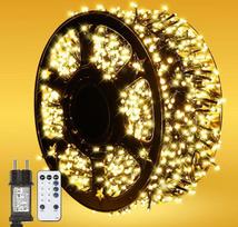 „MAGGIFT“ LED girliandos lauke – 20 m, 1000 LED lempučių girlianda, šiltos baltos spalvos, su kištuku / nuotolinio valdymo pultu / 8 režimais / laikmačiu / reguliuojamu apšvietimu, vandeniui atsparios girliandos, skirtos naudoti viduje ir lauke per Kalėda