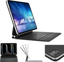 „Magic Keyboard“ dėklas, skirtas „iPad Pro“ ir „iPad Air“ (11 colių ir 10,9 colių), lengvai reguliuojama magnetinė klaviatūros plėvelė su pelės kilimėliu, „Lightning“ jungtis (juoda, „iPad Pro“ 11 colių M4/M5)