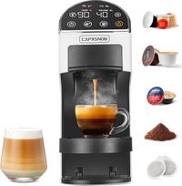 „Magician2“ 5-in-1 kapsulių kavos aparatas, skirtas „Nespresso“, „Dolce Gusto“, „A Modo Mio“ ir ESE sistemoms | 5 kavos paruošimo sistemos, išmanusis atpažinimas, automatinis užraktas, tūris (20–360 ml) ir temperatūra (80–96 °C) reguliuojama, atminties fu